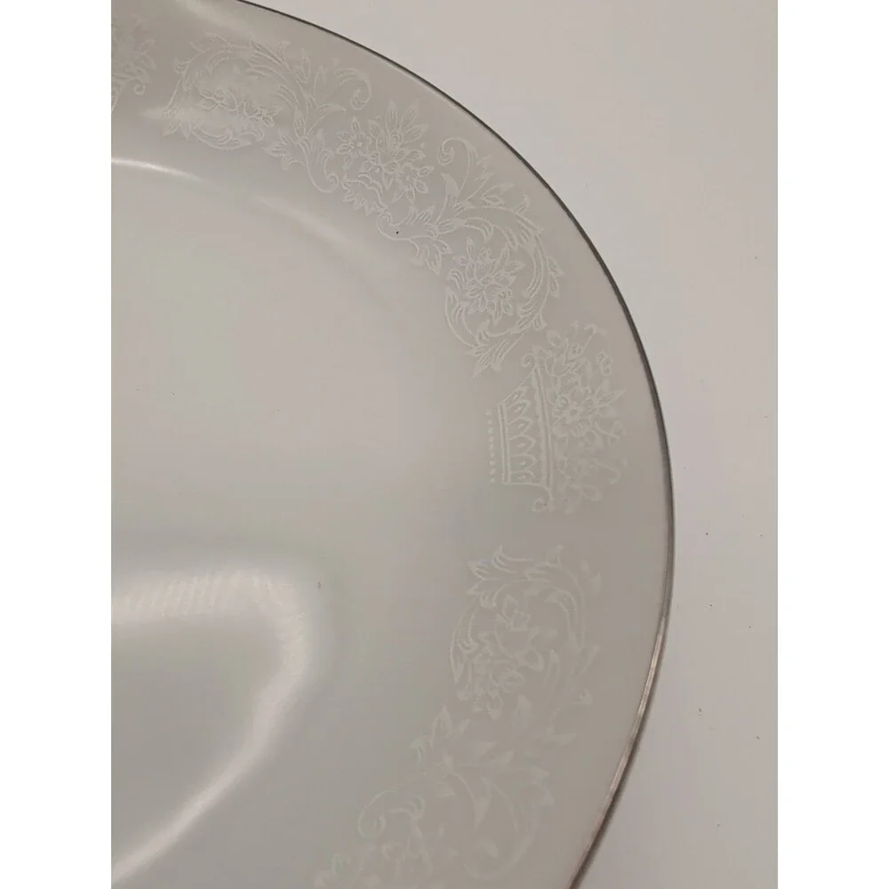 RJZS Fine China Elegant Lace Soup Bowl Japan Platinum Rim